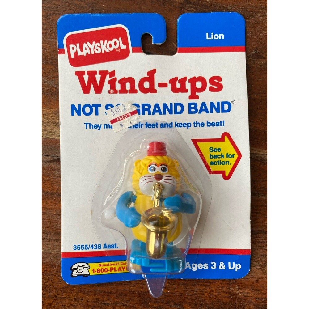 Vintage PLAYSKOOL  The Not So Grand Band Wind Up Toy LION - New In Package